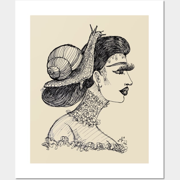 Snail Girl Wall Art by Anna Nadler Art